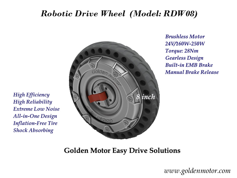 Electric wheelchair motor, hub Motor, robotic drive wheel,power wheelchair motor, RDW08